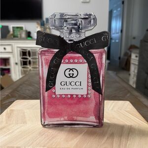 Gucci Inspired Eau de Parfum Pink Bottle Wood Decor